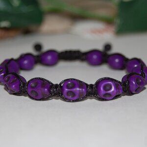 Skull Bracelet,Stone Skull Bracelet,Skull Drawstring Bracelet,Ethnic Bracelet